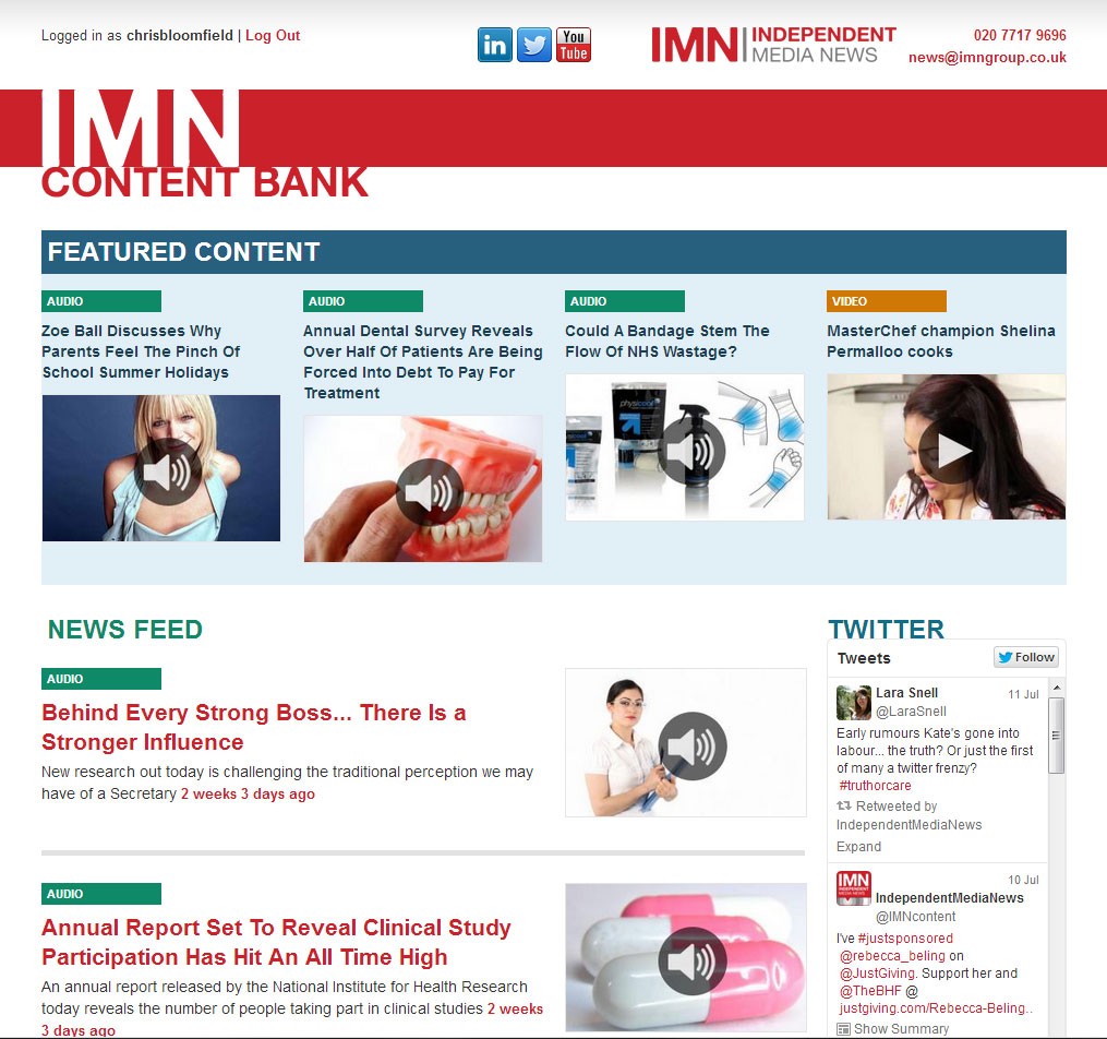IMN Content Portal screenshot 2